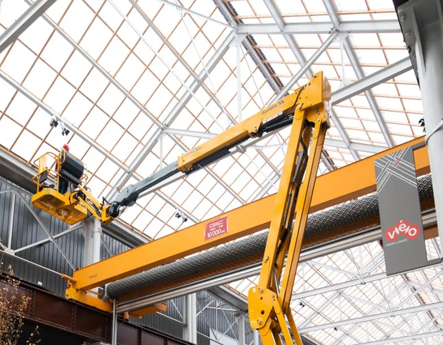 Boom lift working at height